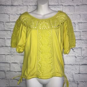 Venessa Virginia Yellow Eyelet Blouse